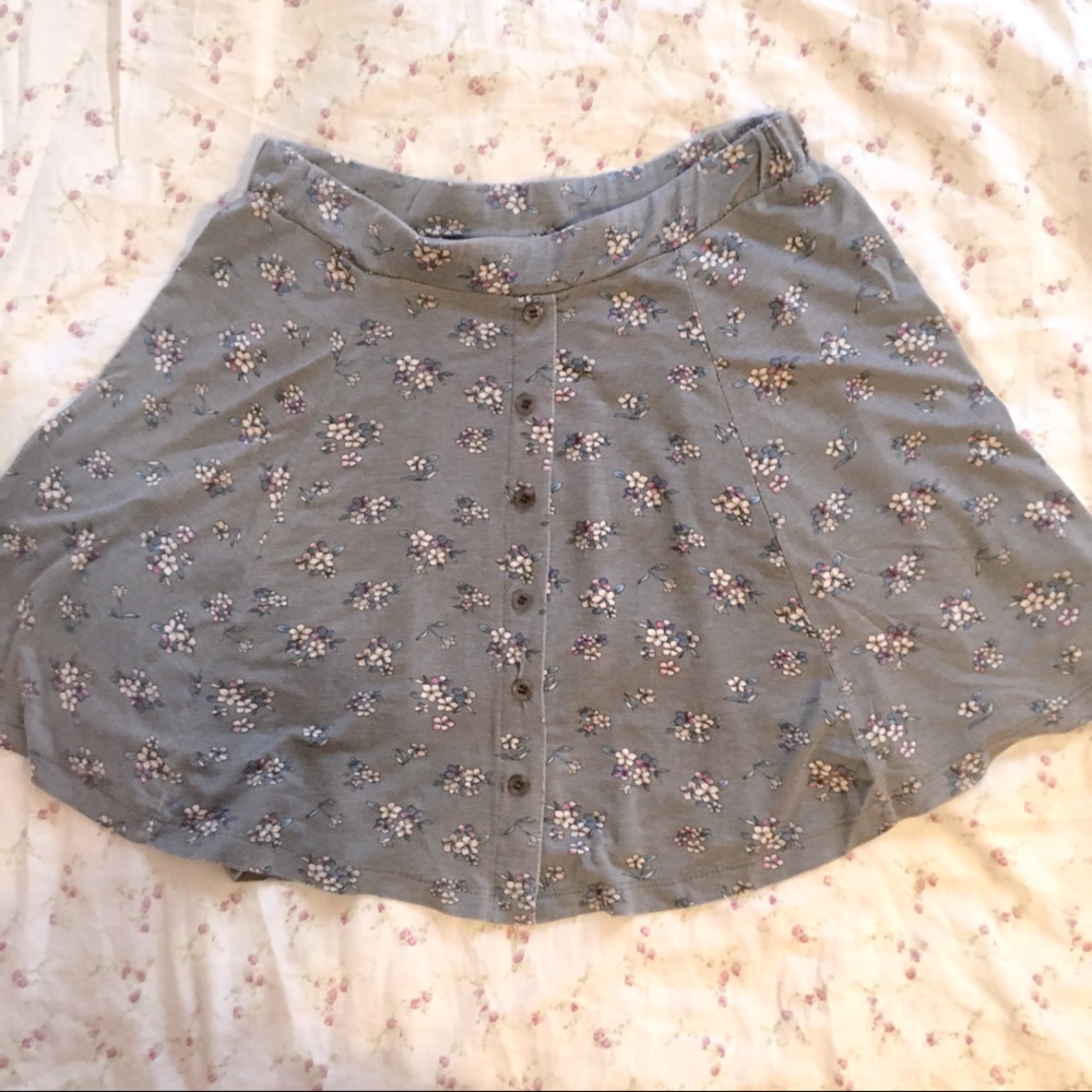 Periwinkle blue floral skater skirt